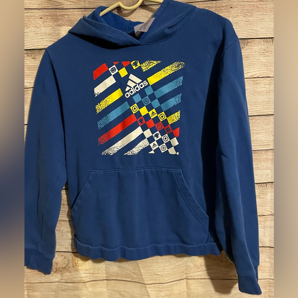 Adias Boys 18-20 XL hoodie. Blue
